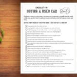 Used Car Shopping Checklist Your Guide to Success
