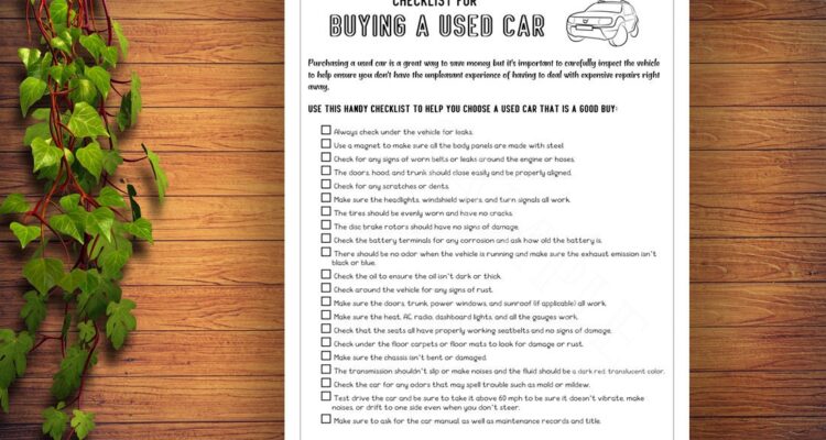 Used Car Shopping Checklist Your Guide to Success